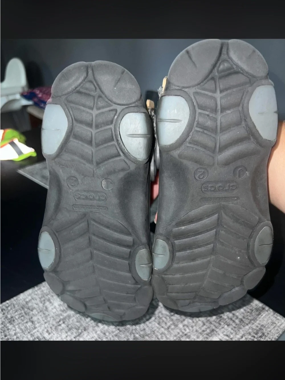 CROCS Kids Black Clog Sandals with Adjustable Heel Strap